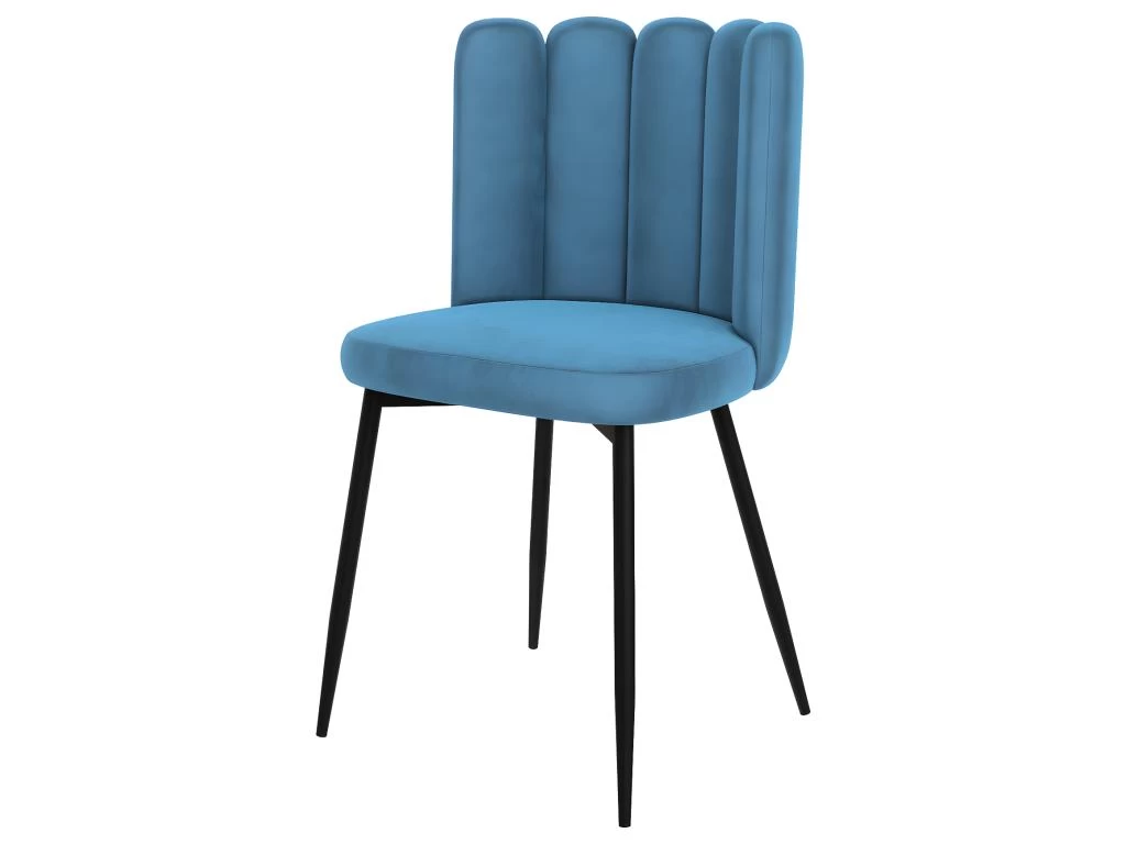 Chaise Rosy En Velours Bleu (lot De 2) 8 Chaise Rosy En Velours Bleu (lot De 2) – Image 6