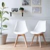 Lot De 2 Chaises Scandinaves NORA Blanches Avec Coussin - HAPPY GARDEN -Magasin de meubles de restaurant chaise 22365949