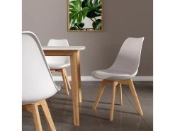 Lot De 2 Chaises Scandinaves NORA Blanches Avec Coussin - HAPPY GARDEN -Magasin de meubles de restaurant chaise 22365959