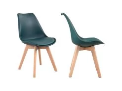 Lot De 4 Chaises Scandinaves NORA Bleues Avec Coussin - HAPPY GARDEN -Magasin de meubles de restaurant chaise 22366455