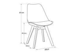 Lot De 4 Chaises Scandinaves NORA Grises Avec Coussin - HAPPY GARDEN -Magasin de meubles de restaurant chaise 22366495