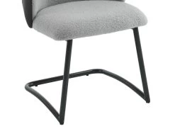 Lot De 2 Chaises De Salle à Manger - Tissu En Sherpa - Gris -Magasin de meubles de restaurant chaise 22477351