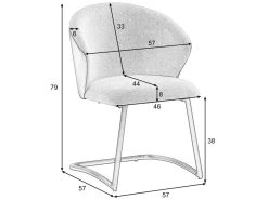 Lot De 2 Chaises De Salle à Manger - Tissu En Sherpa - Gris -Magasin de meubles de restaurant chaise 22477353