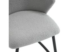 Lot De 2 Chaises De Salle à Manger - Tissu En Sherpa - Gris -Magasin de meubles de restaurant chaise 22477357