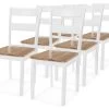 Chaises à Manger Lot De 6 Blanc Bois D'hévéa 1 Chaises à Manger Lot De 6 Blanc Bois D'hévéa -Magasin de meubles de restaurant chaise 22556991