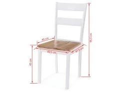 Chaises à Manger Lot De 6 Blanc Bois D'hévéa -Magasin de meubles de restaurant chaise 22557001
