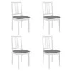 Chaises à Manger Avec Coussins Lot De 4 Blanc Bois Solide