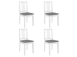 Chaises à Manger Avec Coussins Lot De 4 Blanc Bois Solide