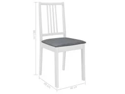 Chaises à Manger Avec Coussins Lot De 4 Blanc Bois Solide -Magasin de meubles de restaurant chaise 22557949