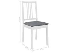 Chaises à Manger Avec Coussins Lot De 6 Blanc Bois Solide -Magasin de meubles de restaurant chaise 22558549