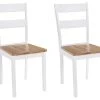 Chaises à Manger Lot De 2 Blanc Bois D'hévéa Massif 2 Chaises à Manger Lot De 2 Blanc Bois D'hévéa Massif -Magasin de meubles de restaurant chaise 22566059