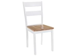 Chaises à Manger Lot De 2 Blanc Bois D'hévéa Massif -Magasin de meubles de restaurant chaise 22566063