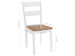 Chaises à Manger Lot De 2 Blanc Bois D'hévéa Massif -Magasin de meubles de restaurant chaise 22566069