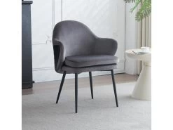 Chaise - Coutures En Tissu Et Cuir PU - Siège Amovible - Gris