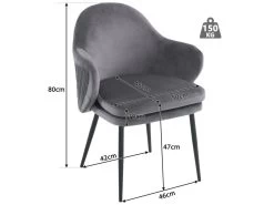 Chaise - Coutures En Tissu Et Cuir PU - Siège Amovible - Gris -Magasin de meubles de restaurant chaise 22690787