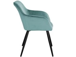 Lot De 4 Chaises Pieds Noir Siège De Salon Cuisine Salle à Manger Design élégant Velours Turquoise 08_0000081 8 Lot De 4 Chaises Pieds Noir Siège De Salon Cuisine Salle à Manger Design élégant Velours Turquoise 08_0000081 -Magasin de meubles de restaurant chaise 22732069
