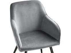 Lot De 4 Chaises Pieds Noir Siège De Salon Cuisine Salle à Manger Design élégant Velours Gris 08_0000076 -Magasin de meubles de restaurant chaise 22732085