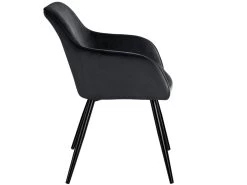 Lot De 4 Chaises Pieds Noir Siège De Salon Cuisine Salle à Manger Design élégant Velours Noir 08_0000080 9 Lot De 4 Chaises Pieds Noir Siège De Salon Cuisine Salle à Manger Design élégant Velours Noir 08_0000080 -Magasin de meubles de restaurant chaise 22732121