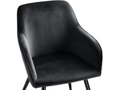 Lot De 4 Chaises Pieds Noir Siège De Salon Cuisine Salle à Manger Design élégant Velours Noir 08_0000080 11 Lot De 4 Chaises Pieds Noir Siège De Salon Cuisine Salle à Manger Design élégant Velours Noir 08_0000080 -Magasin de meubles de restaurant chaise 22732125