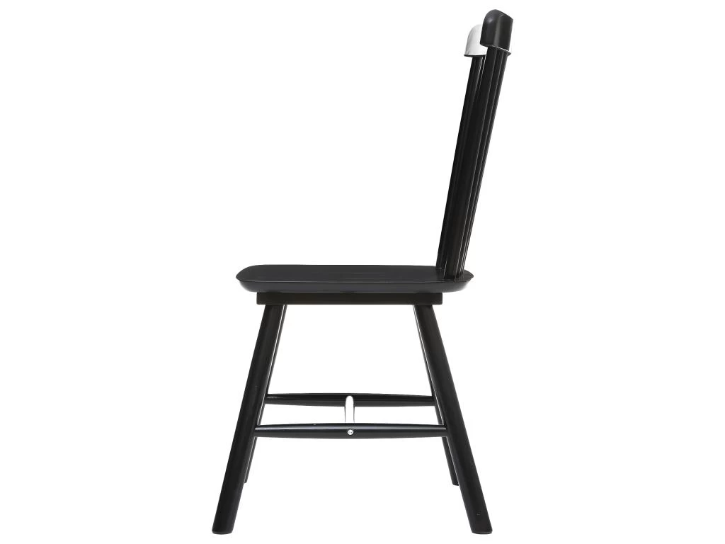 Chaise De Table Noire En Bois D'Hévéa H 87 Cm 5 Chaise De Table Noire En Bois D'Hévéa H 87 Cm – Image 3