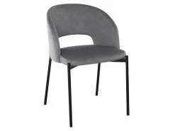 Chaise En Tissu Velours 51 X 57 X 77 Cm - Gris