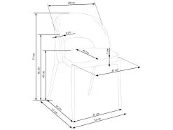 Chaise En Tissu Velours 51 X 57 X 77 Cm - Gris -Magasin de meubles de restaurant chaise 22800063