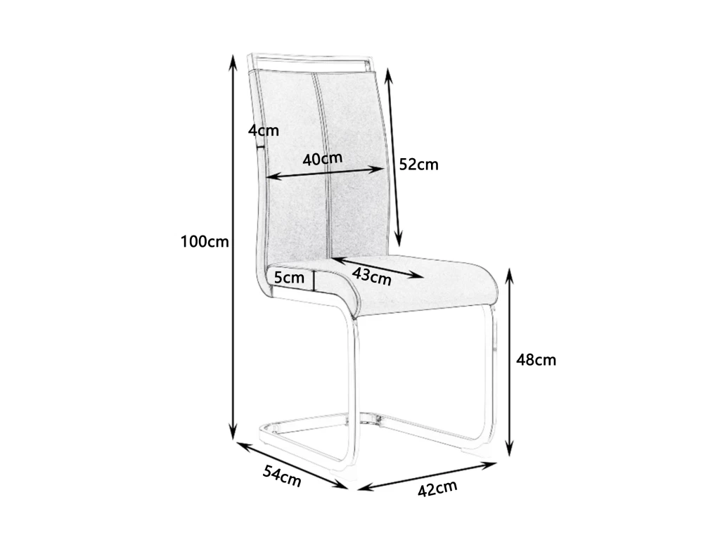 Lot De 4 Chaises De Salle à Manger - En Similicuir - Noir 7 Lot De 4 Chaises De Salle à Manger - En Similicuir - Noir – Image 5