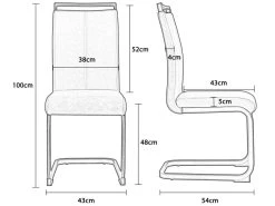 Lot De 4 Chaises De Salle à Manger - En Similicuir - Gris -Magasin de meubles de restaurant chaise 22801503