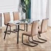 Lot De 4 Chaises De Salle à Manger - En Similicuir - Marron -Magasin de meubles de restaurant chaise 22801505