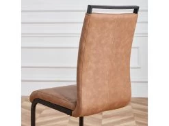 Lot De 4 Chaises De Salle à Manger - En Similicuir - Marron 10 Lot De 4 Chaises De Salle à Manger - En Similicuir - Marron -Magasin de meubles de restaurant chaise 22801511