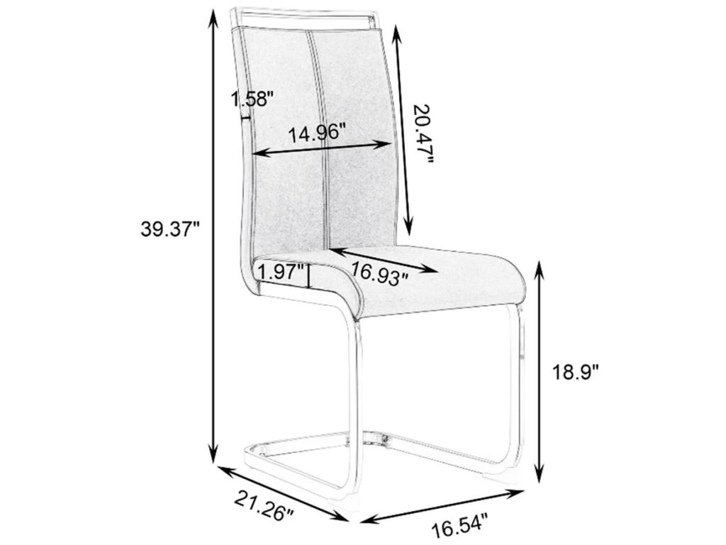 Lot De 4 Chaises De Salle à Manger - En Similicuir - Marron 7 Lot De 4 Chaises De Salle à Manger - En Similicuir - Marron – Image 5