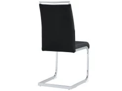 Lot De 4 Chaises De Salle à Manger - Dossier En Similicuir Et Lin - Noir -Magasin de meubles de restaurant chaise 22801771