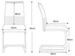 Lot De 4 Chaises De Salle à Manger - Dossier En Similicuir Et Lin - Noir -Magasin de meubles de restaurant chaise 22801775
