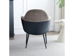 Lot De 4 Chaises - Coutures En Tissu Et Cuir PU - Siège Amovible - Marron -Magasin de meubles de restaurant chaise 22804009