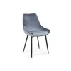 Chaise MICRA Velours Bleu, Dimensions: H86 X L49 X P61 Cm, Idéal Pour Un Salon De Prestige