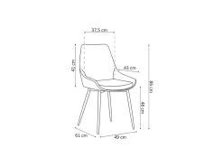 Chaise MICRA Velours Rose, Dimensions: H86 X L49 X P61 Cm, Idéal Pour Un Salon De Prestige -Magasin de meubles de restaurant chaise 22804187