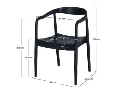 Chaise Lombok En Bois De Teck Noir -Magasin de meubles de restaurant chaise 22810351