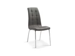 Chaise MERIL PU Gris, Dimensions: H96 X L42 X P55 Cm, Idéal Pour Une Salle à Manger Tape-à-l'œil