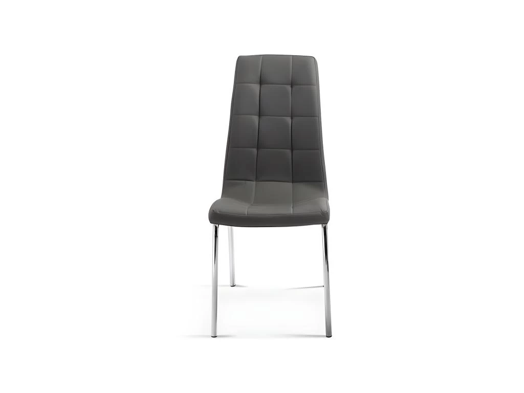 Chaise MERIL PU Gris, Dimensions: H96 X L42 X P55 Cm, Idéal Pour Une Salle à Manger Tape-à-l'œil 6 Chaise MERIL PU Gris, Dimensions: H96 X L42 X P55 Cm, Idéal Pour Une Salle à Manger Tape-à-l'œil – Image 4