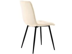 Lot De 4 Chaises De Salle à Manger - Structure En Métal - Tissu En Velours - Beige -Magasin de meubles de restaurant chaise 22860667