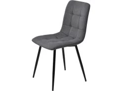 Lot De 4 Chaises De Salle à Manger - Structure En Métal - Tissu En Velours - Gris Clair -Magasin de meubles de restaurant chaise 22860745