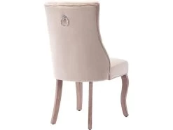 Lot De 2 Chaises De Salle à Manger En Velours - Matelassage De Boutons - Beige -Magasin de meubles de restaurant chaise 22860757