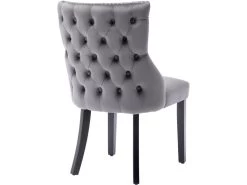 Lot De 2 Chaises De Salle à Manger En Velours - Cadre En Bois Massif - Gris -Magasin de meubles de restaurant chaise 22860907