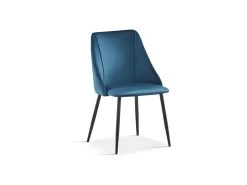 Chaise MARIA Velours Bleu, Dimensions: H84 X L47 X P54 Cm, Idéal Pour Une Salle A Manger Design Et Moderne