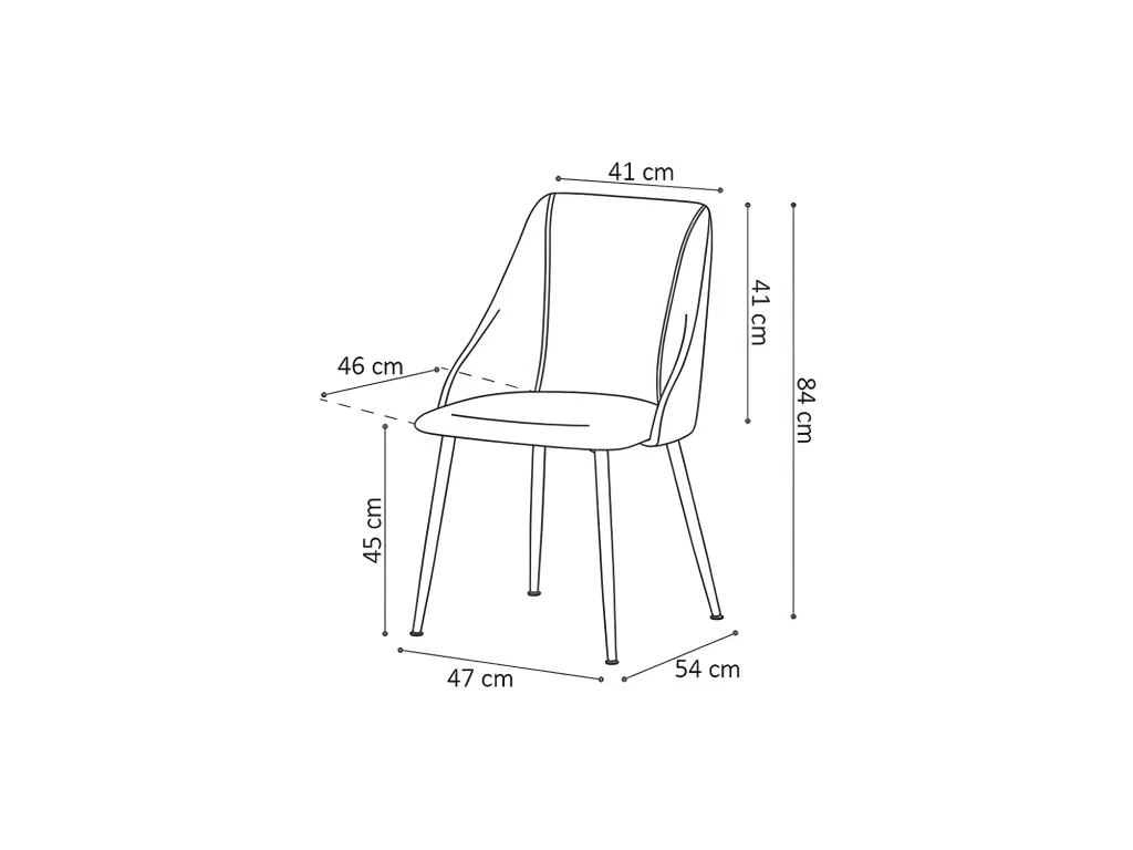 Chaise MARIA Velours Bleu, Dimensions: H84 X L47 X P54 Cm, Idéal Pour Une Salle A Manger Design Et Moderne 5 Chaise MARIA Velours Bleu, Dimensions: H84 X L47 X P54 Cm, Idéal Pour Une Salle A Manger Design Et Moderne – Image 3
