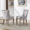 Lot De 2 Chaises En Velours - Avec Pieds En Bois Massif - Gris 2 Lot De 2 Chaises En Velours - Avec Pieds En Bois Massif - Gris -Magasin de meubles de restaurant chaise 22928691