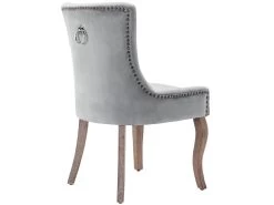 Lot De 2 Chaises En Velours - Avec Pieds En Bois Massif - Gris -Magasin de meubles de restaurant chaise 22928697