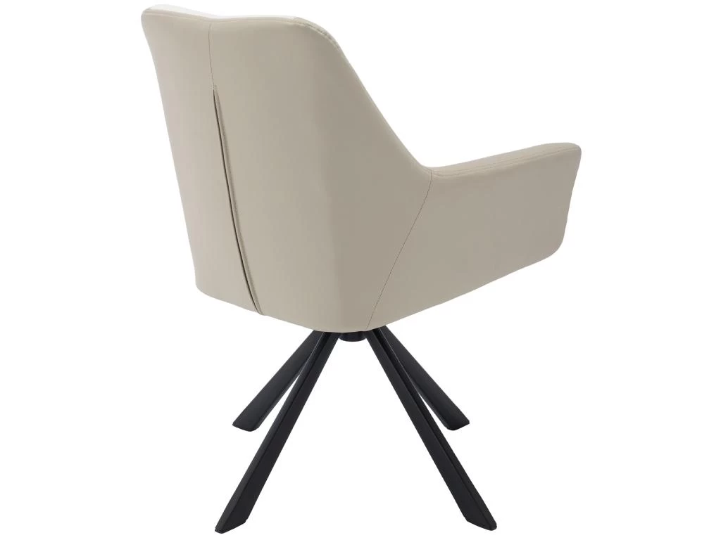 Lot De 6 Chaises En Velours Et Similicuir - Pieds En Métal - Beige 5 Lot De 6 Chaises En Velours Et Similicuir - Pieds En Métal - Beige – Image 3