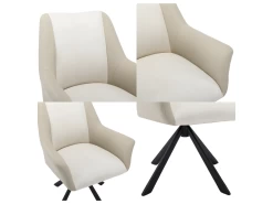 Lot De 6 Chaises En Velours Et Similicuir - Pieds En Métal - Beige 10 Lot De 6 Chaises En Velours Et Similicuir - Pieds En Métal - Beige -Magasin de meubles de restaurant chaise 22934601