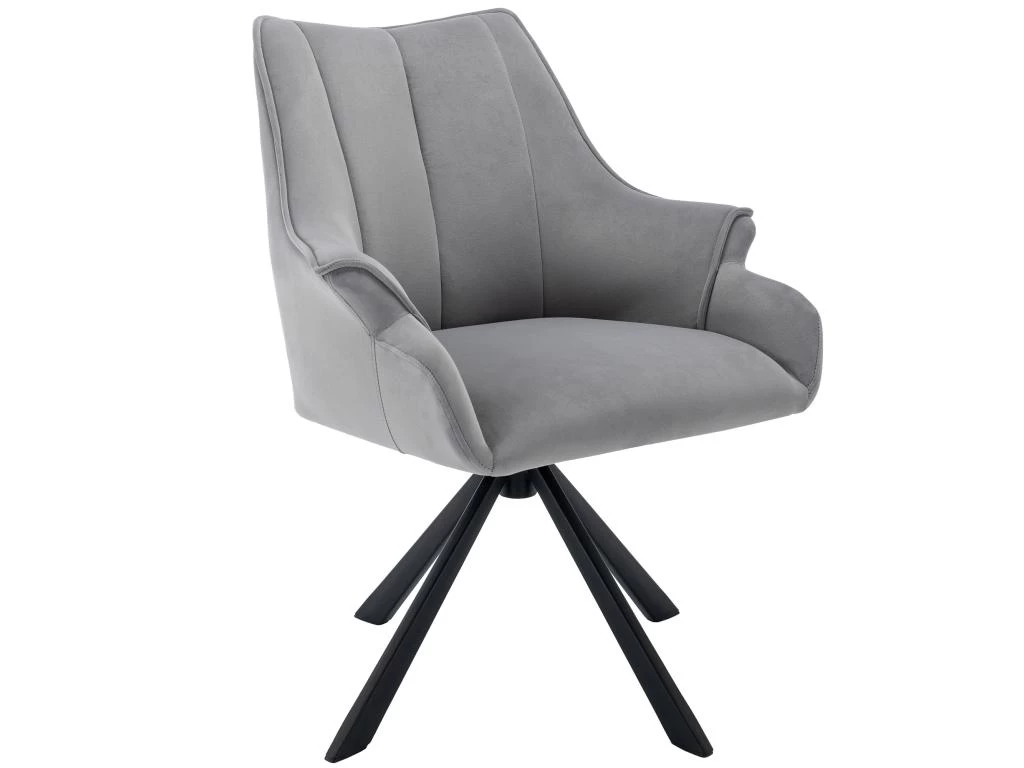 Lot De 2 Chaises En Patchwork De Velours - Pieds En Métal - Gris 4 Lot De 2 Chaises En Patchwork De Velours - Pieds En Métal - Gris – Image 2